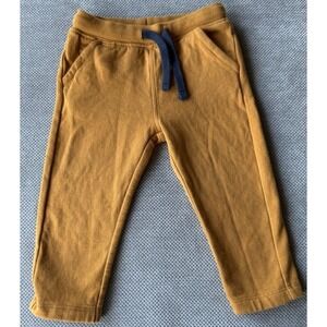 Bout'chou Toddler Jogger Pants 18M Mustard Brown Sweatpants Elastic Waist EUC